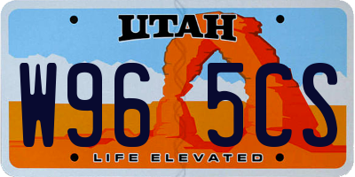 UT license plate W965CS