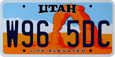 UT license plate W965DC