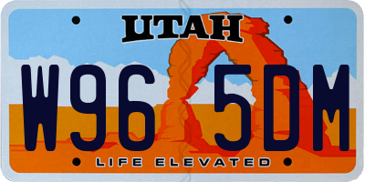 UT license plate W965DM