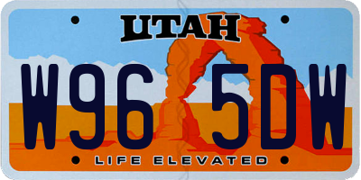 UT license plate W965DW