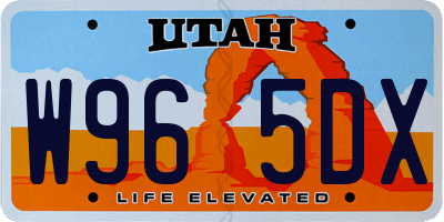 UT license plate W965DX