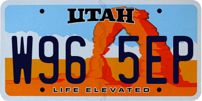 UT license plate W965EP