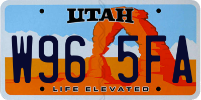 UT license plate W965FA