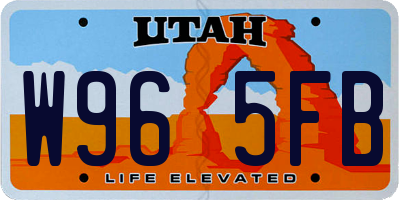 UT license plate W965FB