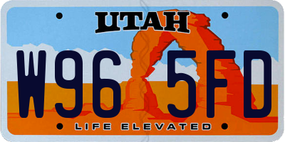 UT license plate W965FD