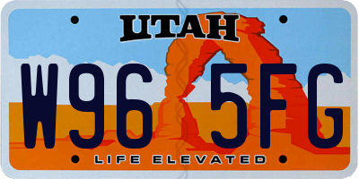 UT license plate W965FG