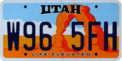 UT license plate W965FH