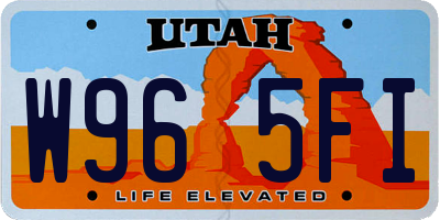 UT license plate W965FI