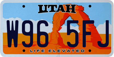 UT license plate W965FJ
