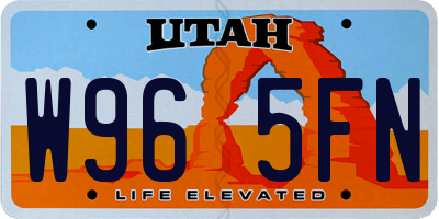 UT license plate W965FN