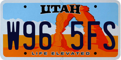 UT license plate W965FS