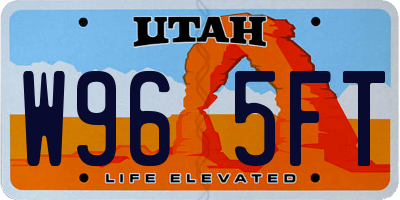 UT license plate W965FT