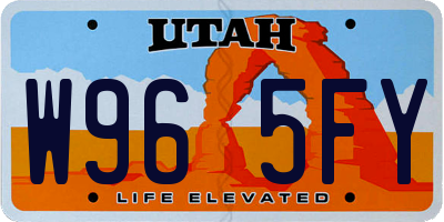 UT license plate W965FY
