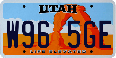 UT license plate W965GE