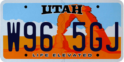 UT license plate W965GJ