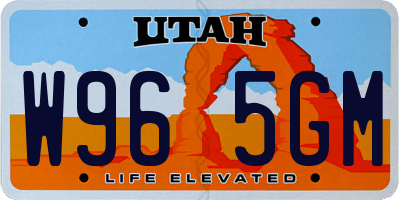 UT license plate W965GM