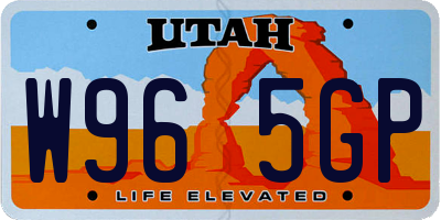 UT license plate W965GP