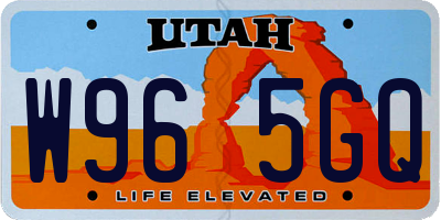UT license plate W965GQ