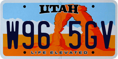 UT license plate W965GV