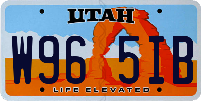 UT license plate W965IB