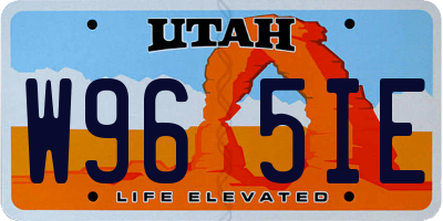 UT license plate W965IE