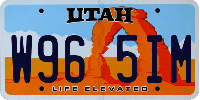 UT license plate W965IM