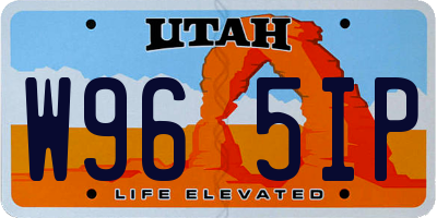 UT license plate W965IP