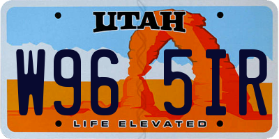 UT license plate W965IR