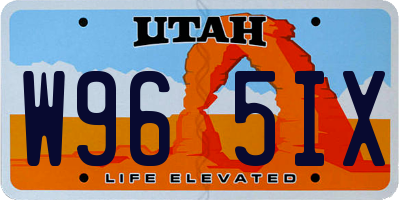 UT license plate W965IX