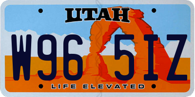UT license plate W965IZ