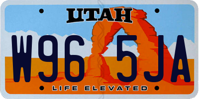 UT license plate W965JA