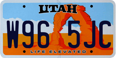 UT license plate W965JC