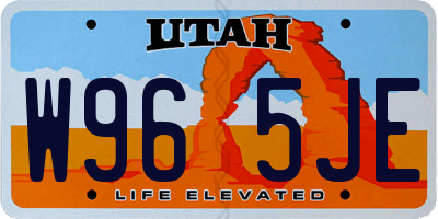UT license plate W965JE