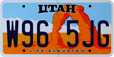 UT license plate W965JG