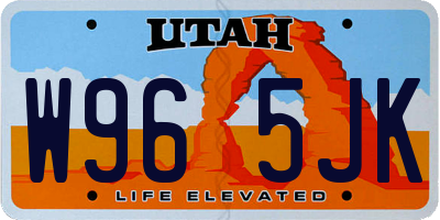 UT license plate W965JK