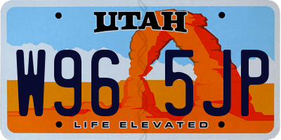 UT license plate W965JP