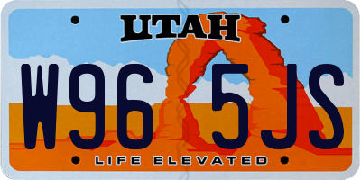 UT license plate W965JS
