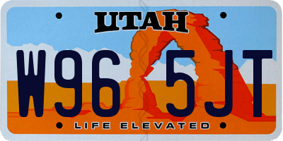 UT license plate W965JT