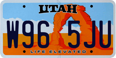 UT license plate W965JU