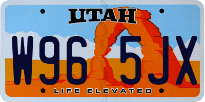 UT license plate W965JX