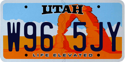 UT license plate W965JY