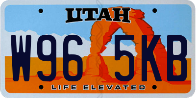 UT license plate W965KB