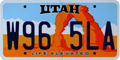 UT license plate W965LA