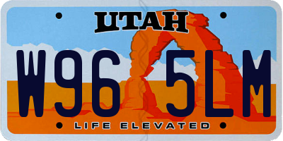 UT license plate W965LM