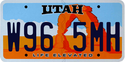 UT license plate W965MH