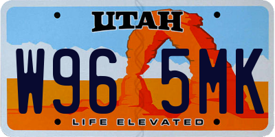 UT license plate W965MK