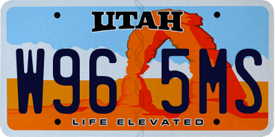 UT license plate W965MS