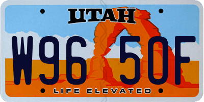 UT license plate W965OF