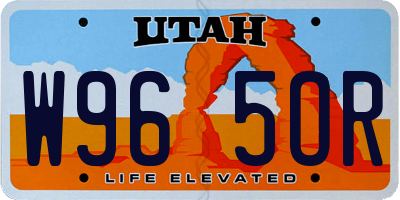 UT license plate W965OR