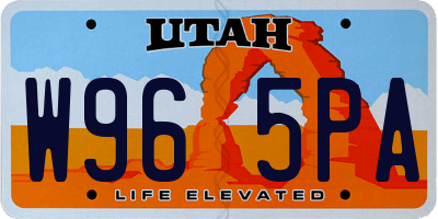 UT license plate W965PA